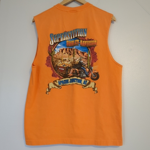 Harley-Davidson Muscle Shirt Men's L Superstition Apache Junction VTG Bikercore - Picture 3 of 7
